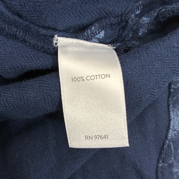 Pure Jill 100% Cotton Floral Button Down Tunic Top Womens XL Blue Coastal - Picture 6 of 7